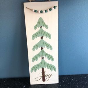 Christmas decor beaded tree sign joy NWT